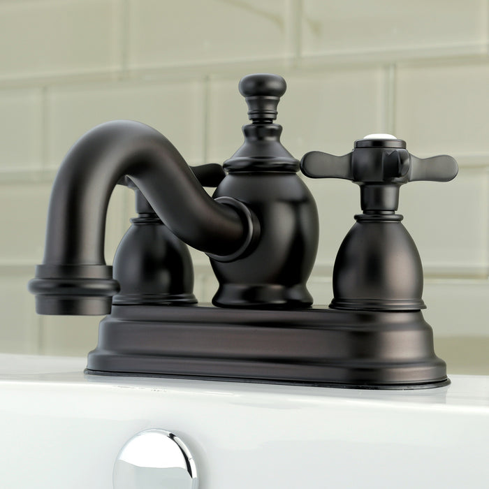 Kingston Brass KS7105BEX Essex Double-Handle 4" Centerset Bathroom Faucet with Brass Pop-Up, Oil Rubbed Bronze