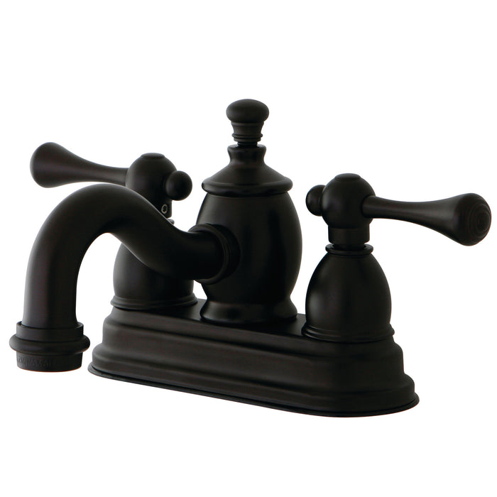 Kingston Brass KS7105BL Vintage Double-Handle 4" Centerset Bathroom Faucet with Brass Pop-Up, Oil Rubbed Bronze