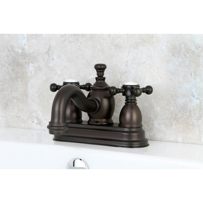 Kingston Brass KS7105BX English Country Double-Handle 4" Centerset Bathroom Faucet with Brass Pop-Up, Oil Rubbed Bronze