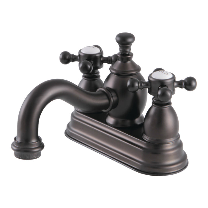 Kingston Brass KS7105BX English Country Double-Handle 4" Centerset Bathroom Faucet with Brass Pop-Up, Oil Rubbed Bronze