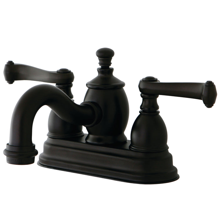 Kingston Brass KS7105FL Royale Double-Handle 4" Centerset Bathroom Faucet with Brass Pop-Up, Oil Rubbed Bronze