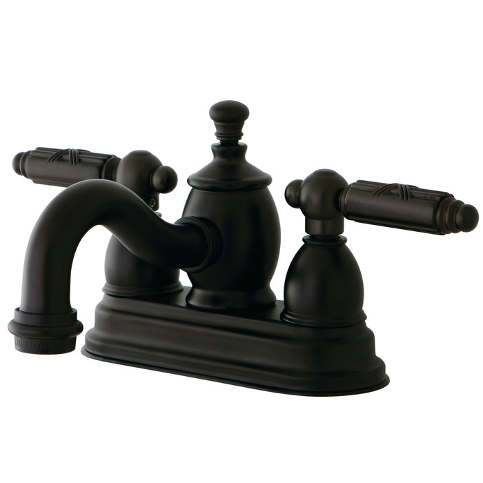 Kingston Brass KS7105GL Georgian Double-Handle 4" Centerset Bathroom Faucet with Brass Pop-Up, Oil Rubbed Bronze