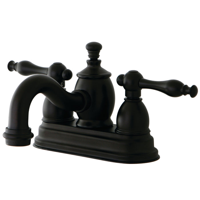 Kingston Brass KS7105NL Naples Double-Handle 4" Centerset Bathroom Faucet with Brass Pop-Up, Oil Rubbed Bronze