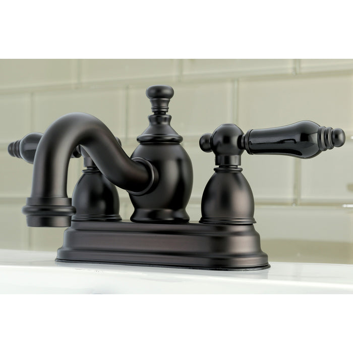 Kingston Brass KS7105PKL Duchess Double-Handle 4" Centerset Bathroom Faucet with Brass Pop-Up, Oil Rubbed Bronze