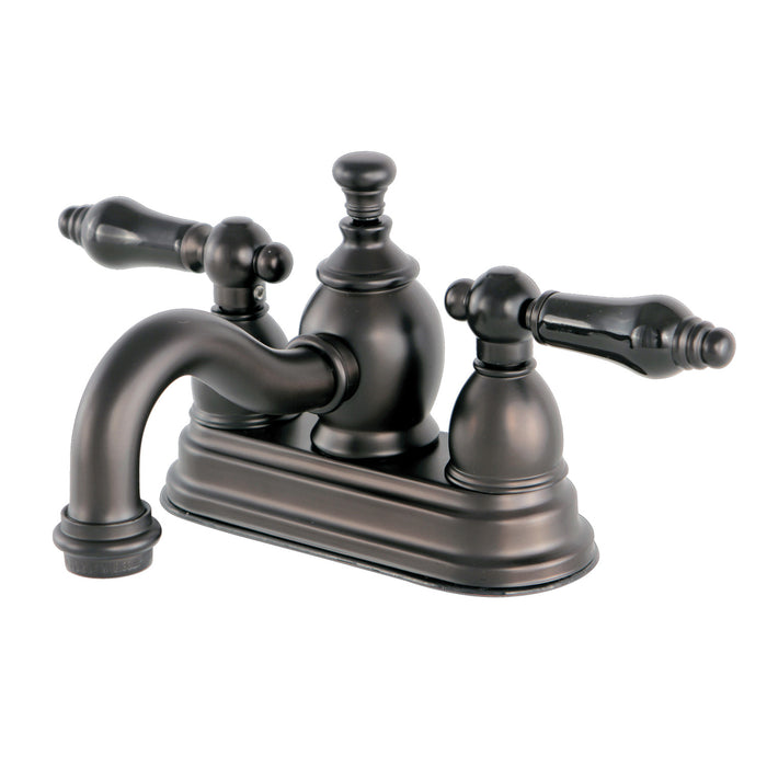 Kingston Brass KS7105PKL Duchess Double-Handle 4" Centerset Bathroom Faucet with Brass Pop-Up, Oil Rubbed Bronze