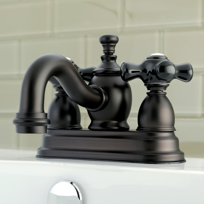 Kingston Brass KS7105PKX Duchess Double-Handle 4" Centerset Bathroom Faucet with Brass Pop-Up, Oil Rubbed Bronze