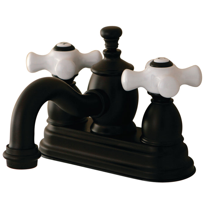 Kingston Brass KS7105PX English Country Double-Handle 4" Centerset Bathroom Faucet with Brass Pop-Up, Oil Rubbed Bronze