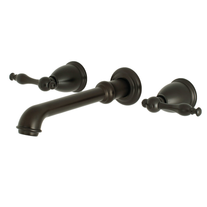 Kingston Brass KS7125NL Naples Double-Handle Wall Mount Bathroom Faucet, Oil Rubbed Bronze