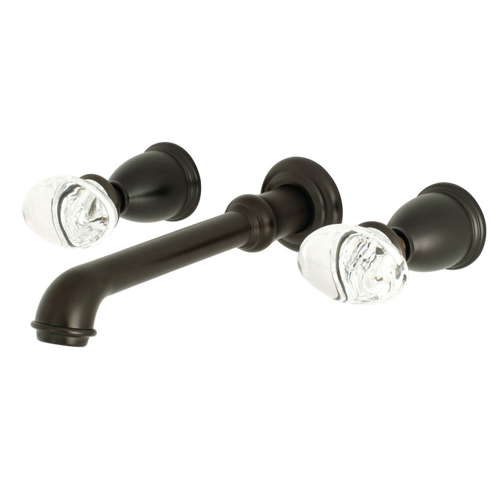 Kingston Brass KS7125WVL Krystal Onyx Double-Handle Wall Mount Bathroom Faucet, Oil Rubbed Bronze