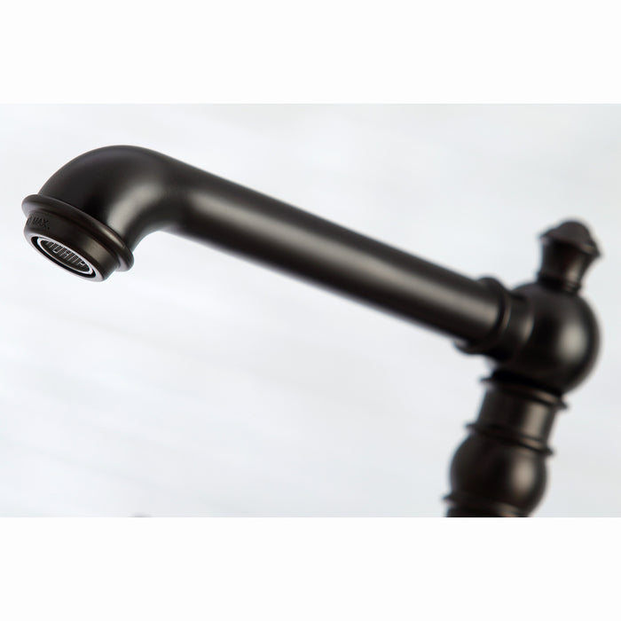 Kingston Brass KS7275ALBS English Country Bridge Kitchen Faucet with Brass Side Sprayer, Oil Rubbed Bronze