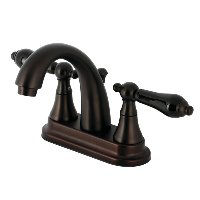 Kingston Brass KS7615PKL Duchess Double-Handle 4" Centerset Bathroom Faucet with Brass Pop-Up, Oil Rubbed Bronze