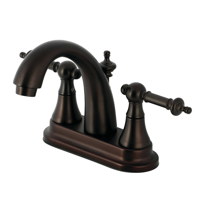 Kingston Brass KS7615TL Templeton Double-Handle 4" Centerset Bathroom Faucet with Brass Pop-Up, Oil Rubbed Bronze