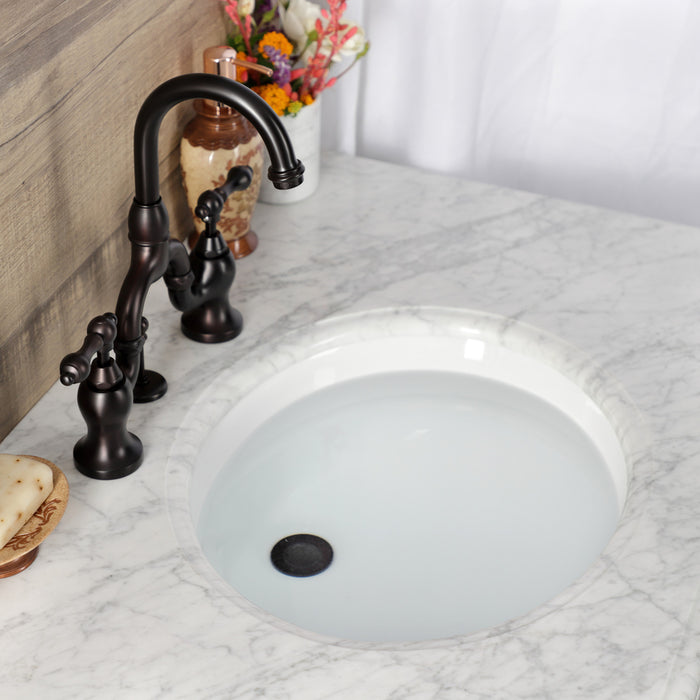 Kingston Brass KS7995AL English Country Bridge Bathroom Faucet with Brass Pop-Up, Oil Rubbed Bronze