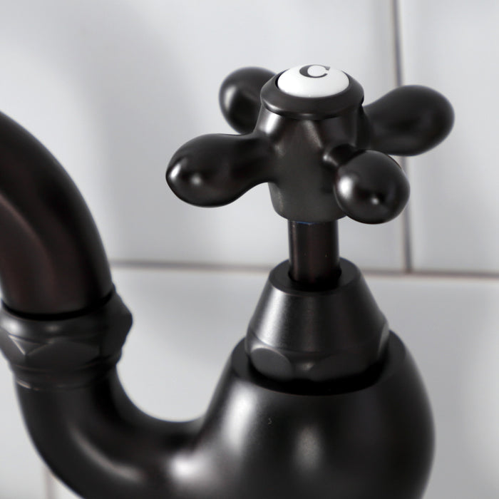 Kingston Brass KS7995AX English Country Bridge Bathroom Faucet with Brass Pop-Up, Oil Rubbed Bronze