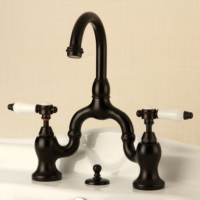 Kingston Brass KS7995BPL Bel-Air Bridge Bathroom Faucet with Brass Pop-Up, Oil Rubbed Bronze