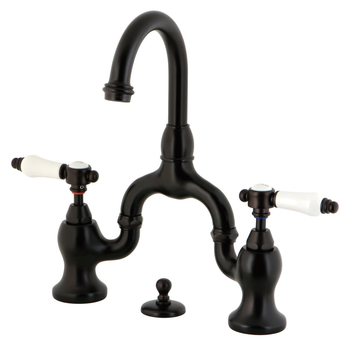Kingston Brass KS7995BPL Bel-Air Bridge Bathroom Faucet with Brass Pop-Up, Oil Rubbed Bronze