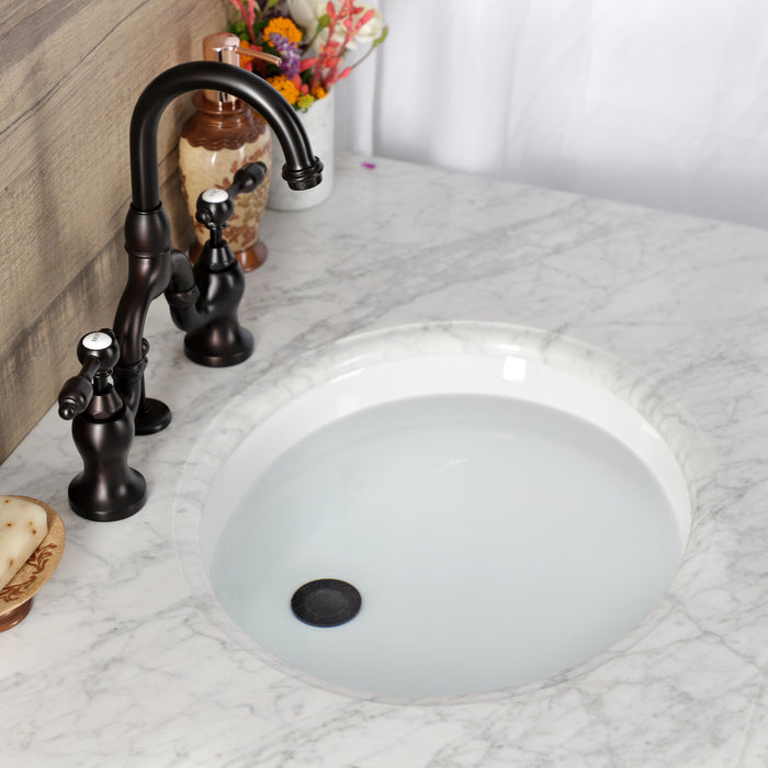 Kingston Brass KS7995TAL Tudor Bridge Bathroom Faucet with Brass Pop-Up, Oil Rubbed Bronze