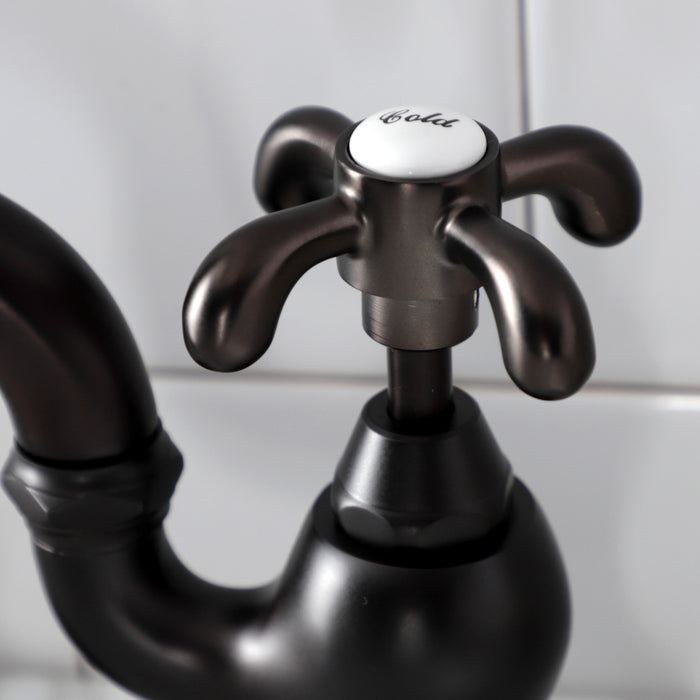 Kingston Brass KS7995TX French Country Bridge Bathroom Faucet with Brass Pop-Up, Oil Rubbed Bronze