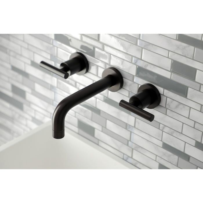 Kingston Brass KS8125CML Manhattan Double-Handle Wall Mount Bathroom Faucet, Oil Rubbed Bronze