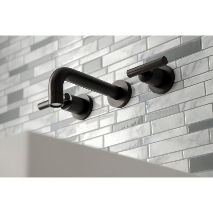 Kingston Brass KS8125CML Manhattan Double-Handle Wall Mount Bathroom Faucet, Oil Rubbed Bronze