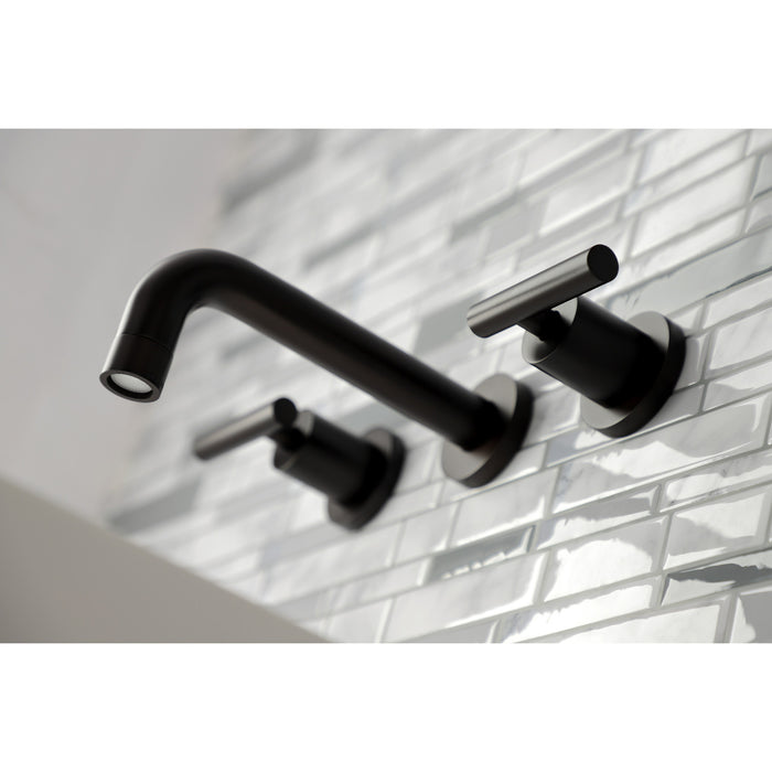 Kingston Brass KS8125CML Manhattan Double-Handle Wall Mount Bathroom Faucet, Oil Rubbed Bronze