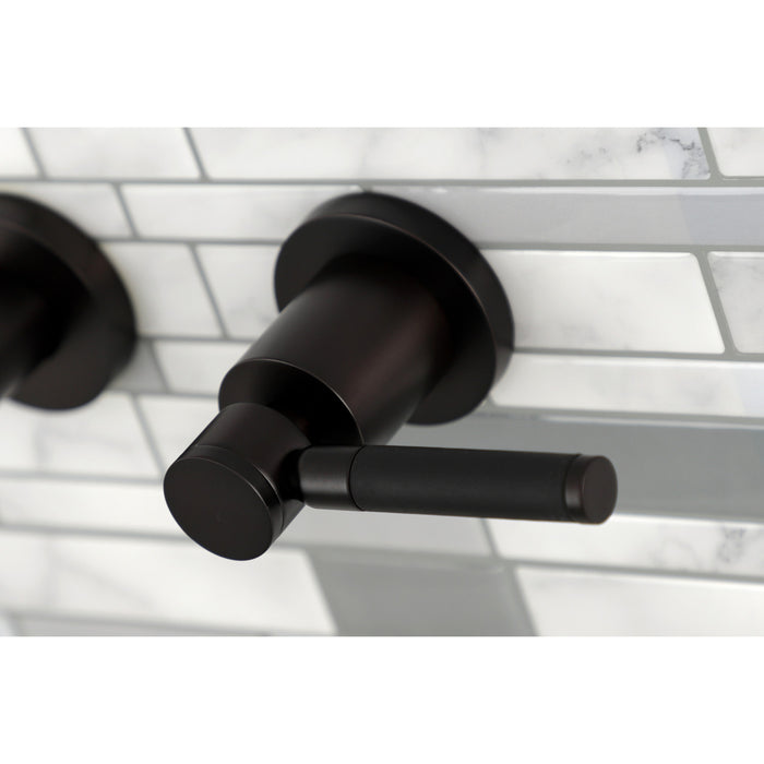 Kingston Brass KS8125DKL Kaiser Double-Handle Wall Mount Bathroom Faucet, Oil Rubbed Bronze