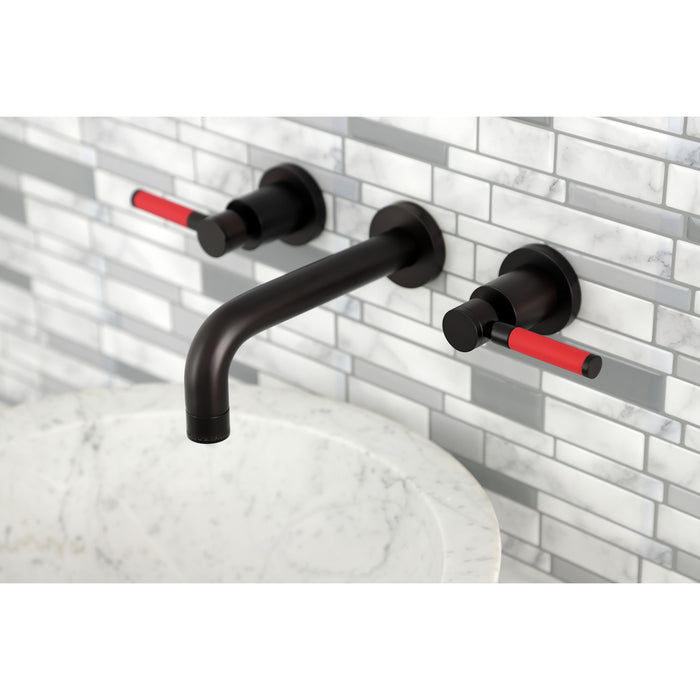 Kingston Brass KS8125DKL Kaiser Double-Handle Wall Mount Bathroom Faucet, Oil Rubbed Bronze