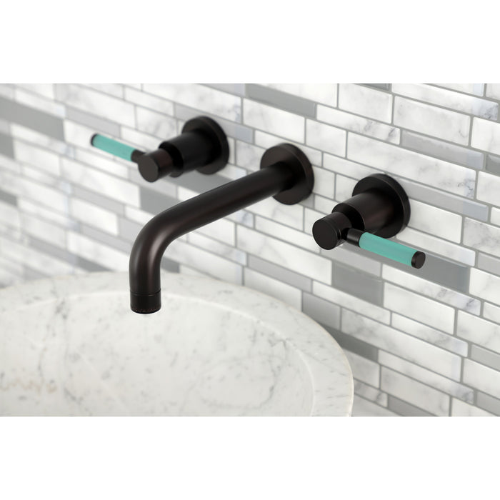 Kingston Brass KS8125DKL Kaiser Double-Handle Wall Mount Bathroom Faucet, Oil Rubbed Bronze