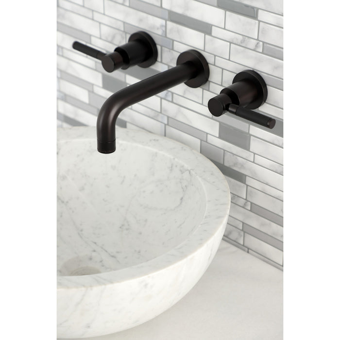 Kingston Brass KS8125DKL Kaiser Double-Handle Wall Mount Bathroom Faucet, Oil Rubbed Bronze