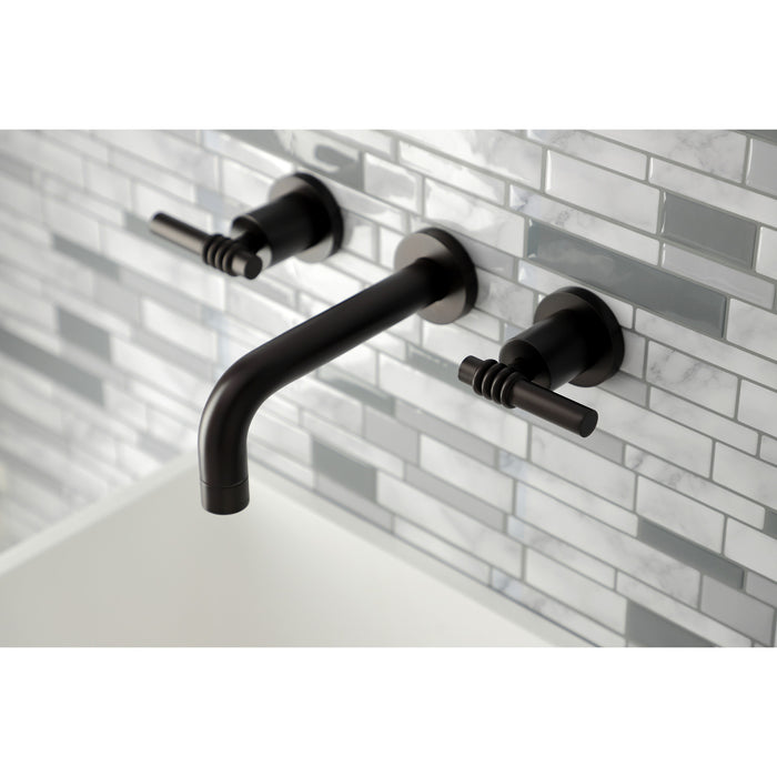 Kingston Brass KS8125ML Milano Double-Handle Wall Mount Bathroom Faucet, Oil Rubbed Bronze