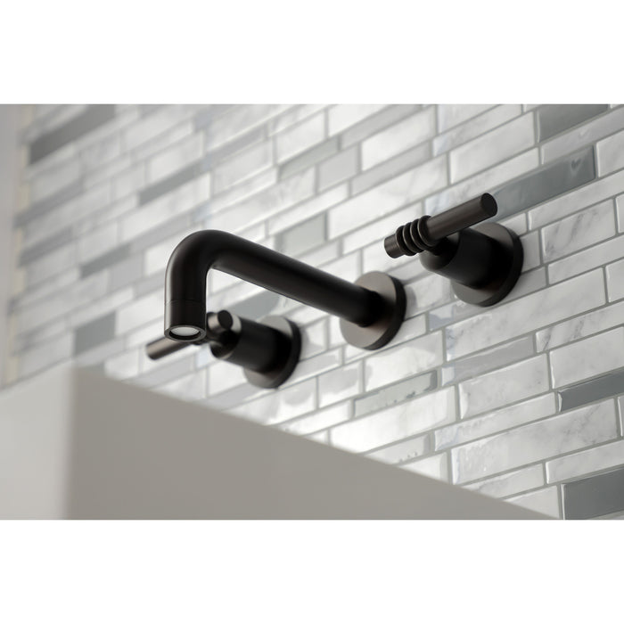 Kingston Brass KS8125ML Milano Double-Handle Wall Mount Bathroom Faucet, Oil Rubbed Bronze