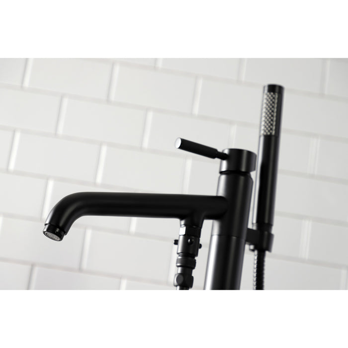 Kingston Brass KS8130DKL Kaiser Freestanding Tub Faucet with Hand Shower, Matte Black