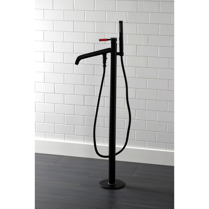 Kingston Brass KS8130DKL Kaiser Freestanding Tub Faucet with Hand Shower, Matte Black