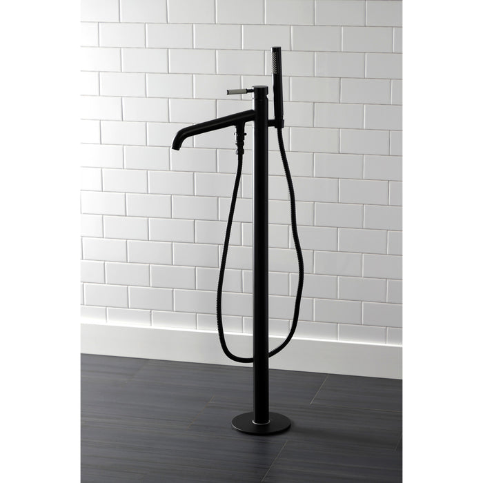 Kingston Brass KS8130DKL Kaiser Freestanding Tub Faucet with Hand Shower, Matte Black