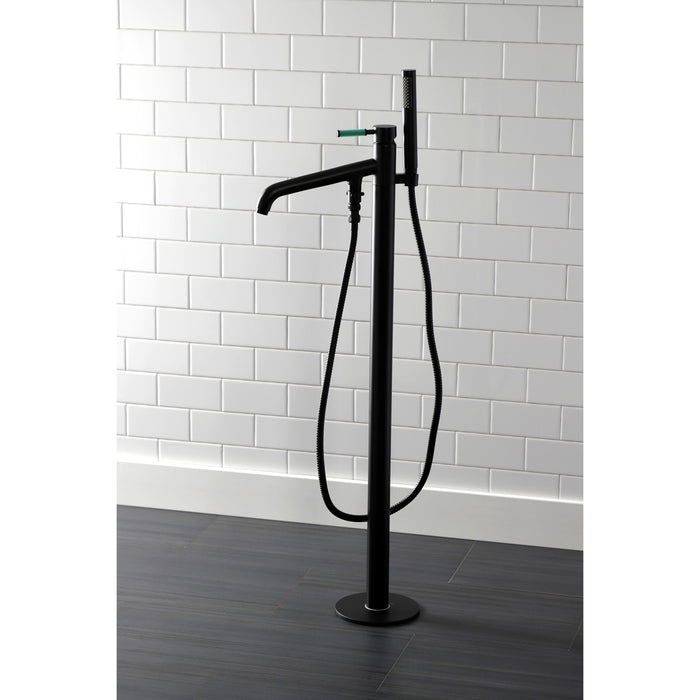 Kingston Brass KS8130DKL Kaiser Freestanding Tub Faucet with Hand Shower, Matte Black