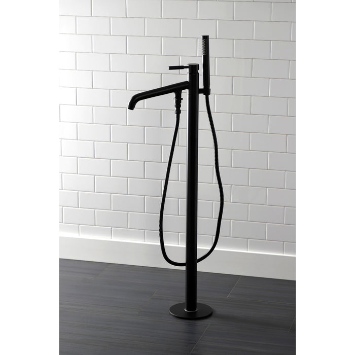 Kingston Brass KS8130DKL Kaiser Freestanding Tub Faucet with Hand Shower, Matte Black