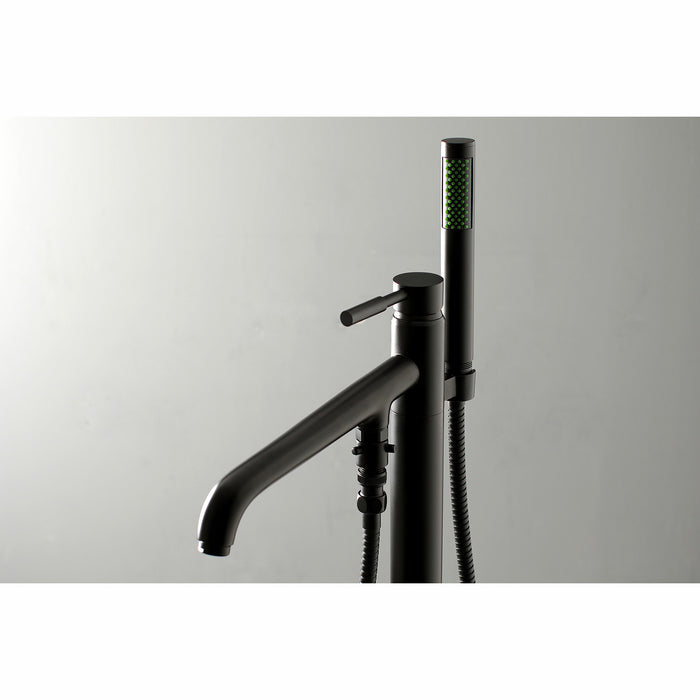 Kingston Brass KS8130DL Concord Freestanding Tub Faucet with Hand Shower, Matte Black