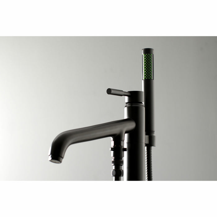 Kingston Brass KS8130DL Concord Freestanding Tub Faucet with Hand Shower, Matte Black