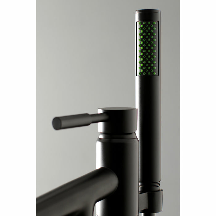 Kingston Brass KS8130DL Concord Freestanding Tub Faucet with Hand Shower, Matte Black