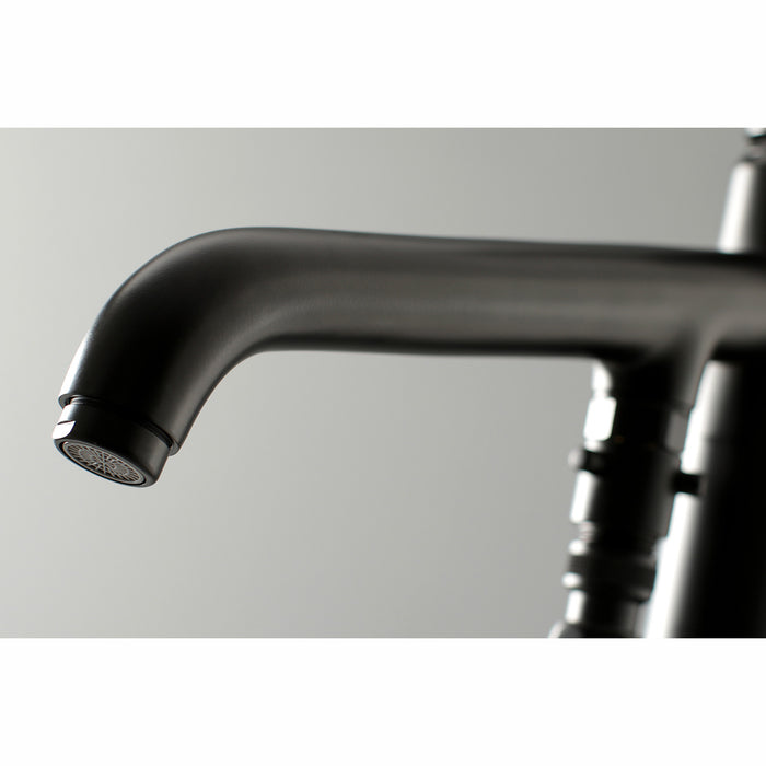 Kingston Brass KS8130DL Concord Freestanding Tub Faucet with Hand Shower, Matte Black