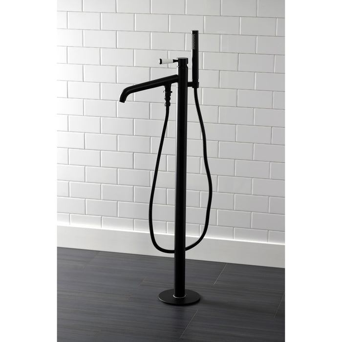 Kingston Brass KS8130DPL Paris Freestanding Tub Faucet with Hand Shower, Matte Black