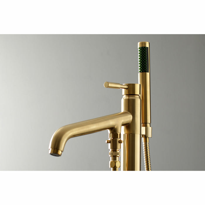 Kingston Brass KS8137DL Concord Freestanding Tub Faucet with Hand Shower, Brushed Brass