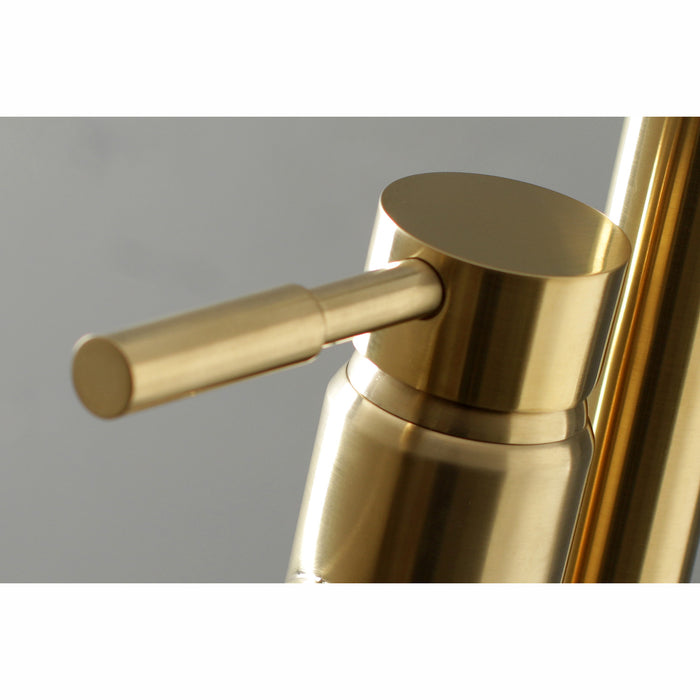 Kingston Brass KS8137DL Concord Freestanding Tub Faucet with Hand Shower, Brushed Brass