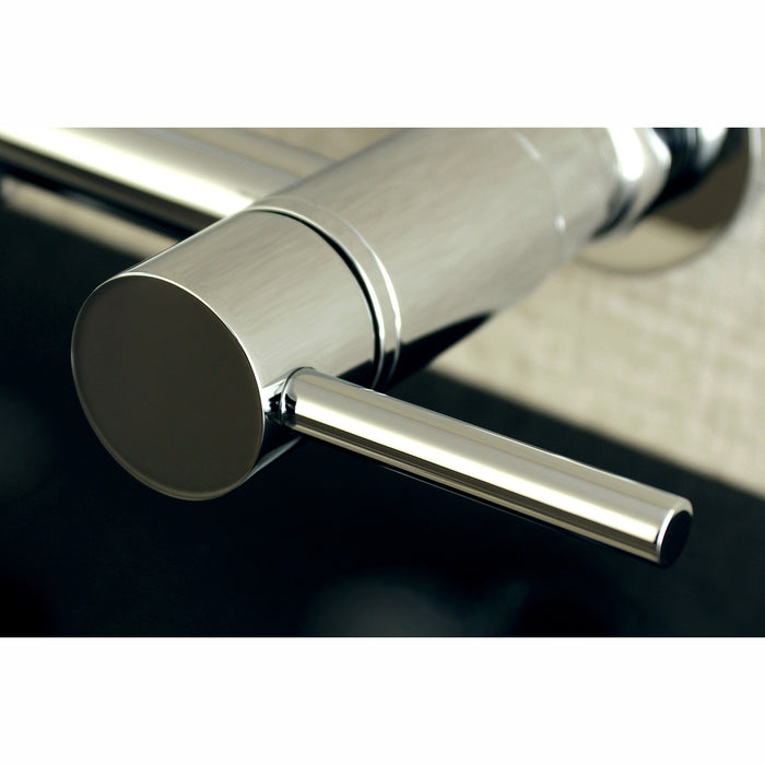 Kingston Brass KS8171DL Concord Double-Handle Wall-Mount Bridge Kitchen Faucet, Polished Chrome