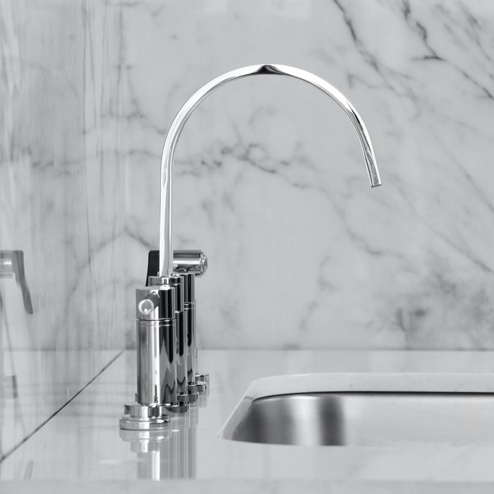Kingston Brass KS8261DKLBS Kaiser Bridge Kitchen Faucet with Brass Side Sprayer, Polished Chrome