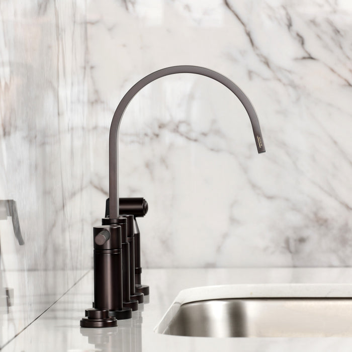 Kingston Brass KS8265DKLBS Kaiser Bridge Kitchen Faucet with Brass Side Sprayer, Oil Rubbed Bronze
