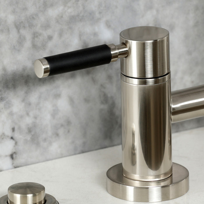 Kingston Brass KS8268DKLBS Kaiser Bridge Kitchen Faucet with Brass Side Sprayer, Brushed Nickel