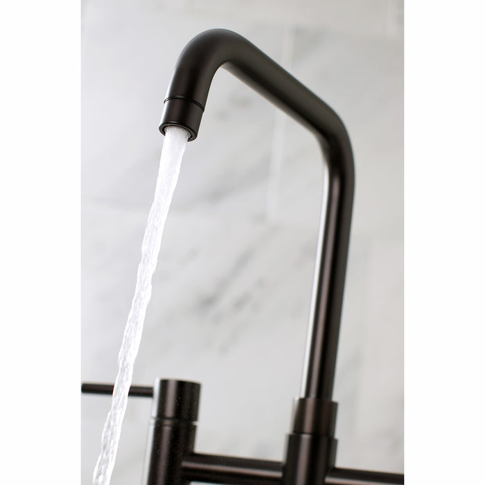 Kingston KS8285DLBS Concord Bridge Kitchen Faucet with Brass Sprayer, Oil Rubbed Bronze