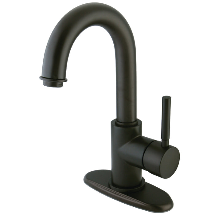 Kingston Brass KS8435DL Concord Single-Handle Bathroom Faucet with Push Pop-Up and Cover Plate, Oil Rubbed Bronze