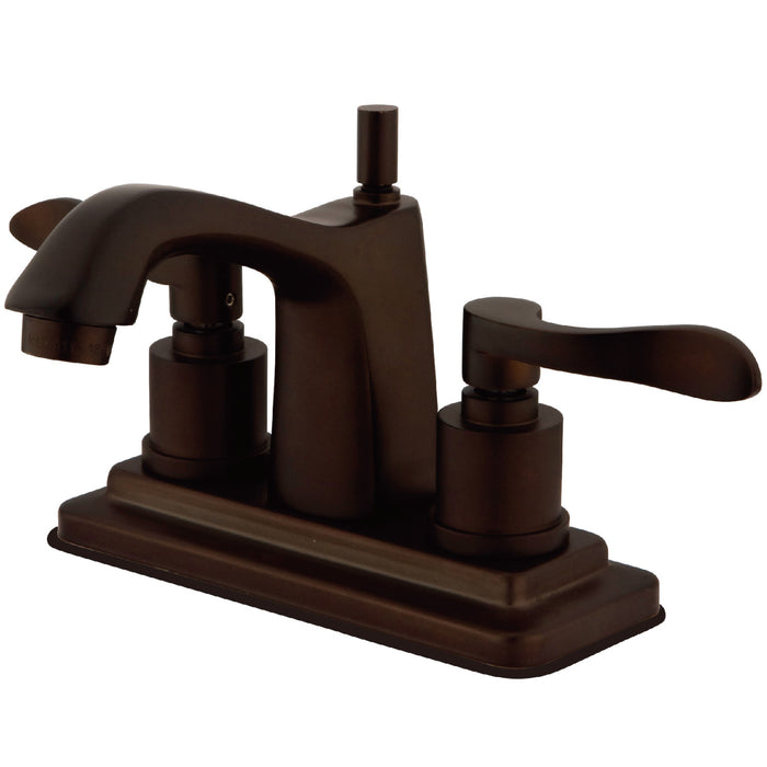 Kingston Brass KS8645DFL  Double-Handle 4" Centerset Bathroom Faucet with Brass Pop-Up, Oil Rubbed Bronze